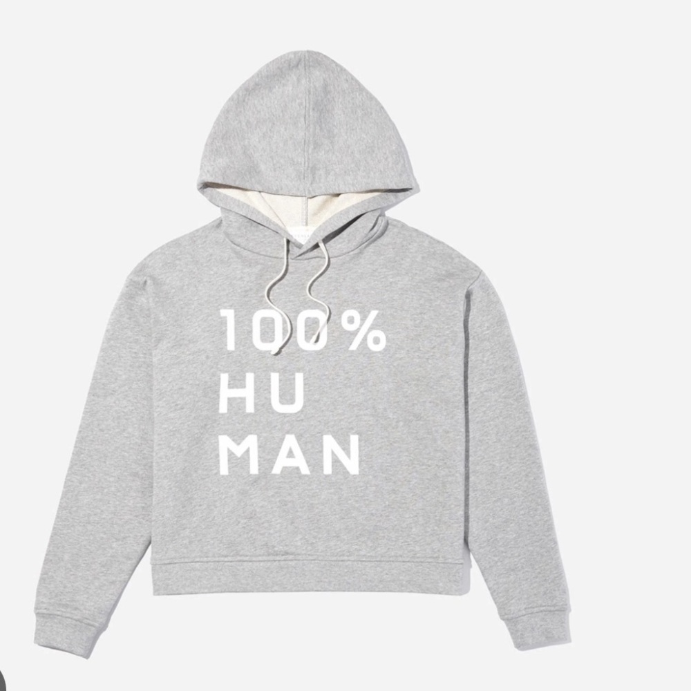 Everlane 100% Human grey oversize boxy hoodie in XL